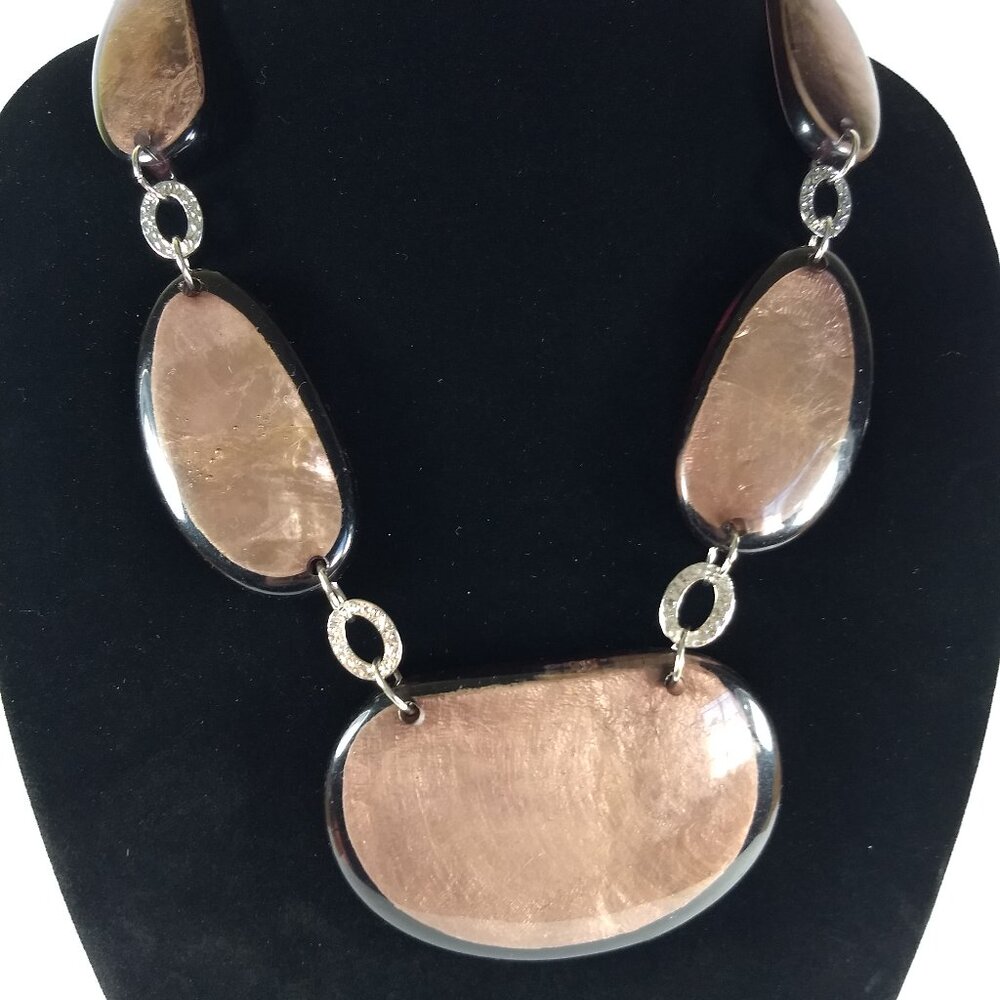 Large Rounded Jointed Statement Flat Bead Silver … - image 3